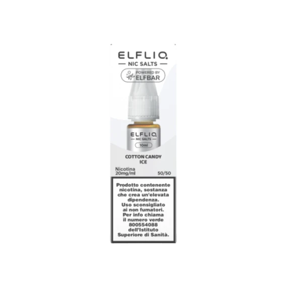 Elfliq Cotton Candy Ice Liquido Pronto 10ml Nic Salt