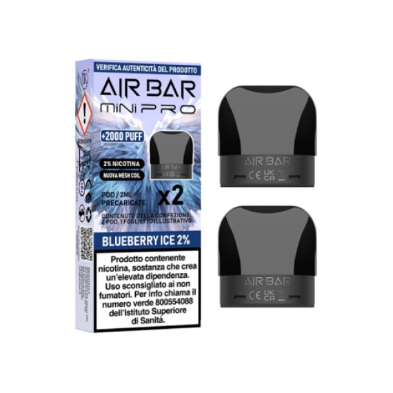 Air Bar Blueberry Ice Mini PRO Pod 2ml x2 Pezzi