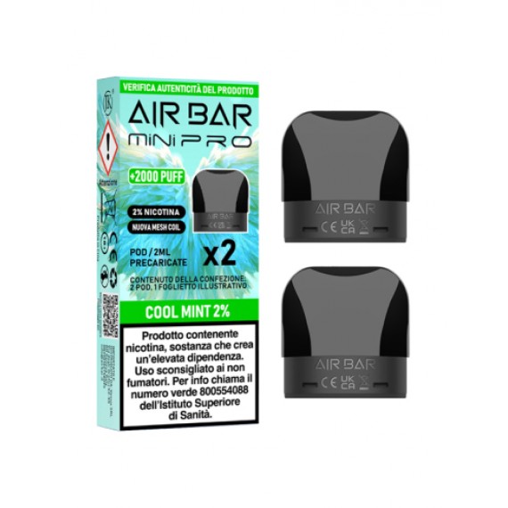 Air Bar Cool Mint Mini PRO Pod 2ml x2 Pezzi