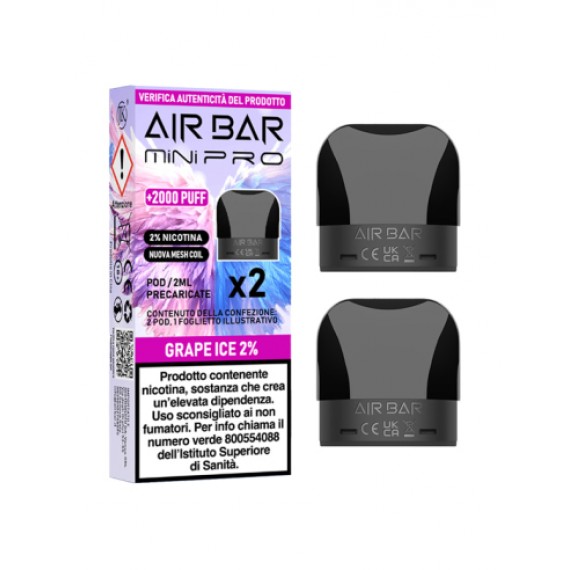 Air Bar Grape Ice Mini PRO Pod 2ml x2 Pezzi