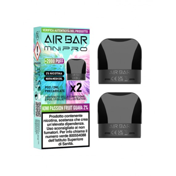 Air Bar Kiwi Passion Guava Mini PRO Pod 2ml x2 Pezzi