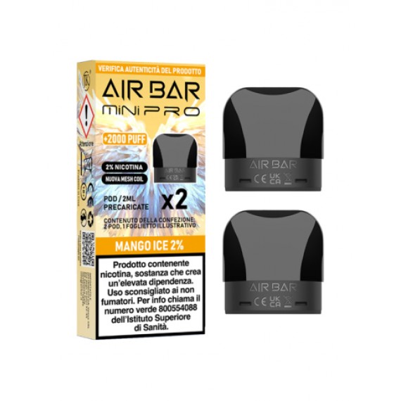 Air Bar Mango Ice Mini PRO Pod 2ml x2 Pezzi