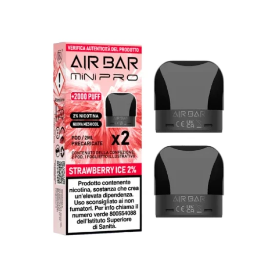 Air Bar Strawberry Ice Mini PRO Pod 2ml x2 Pezzi