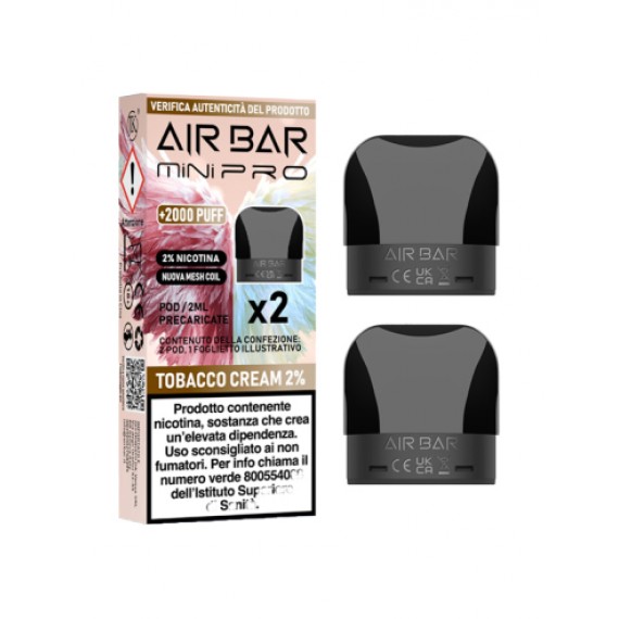 Air Bar Tobacco Cream Mini PRO Pod 2ml x2 Pezzi