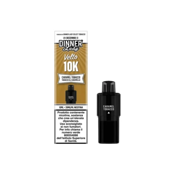Dinner Lady Velto 10K Caramel Tobacco Pod Precaricata 10ml