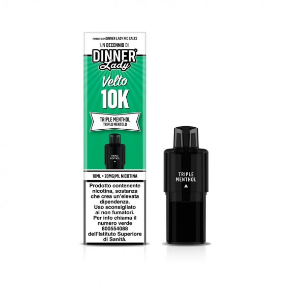 Dinner Lady Velto 10K Triple Menthol Pod Precaricata 10ml